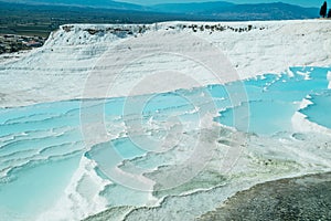 Pamukkale, natural pool with blue water, Turkey