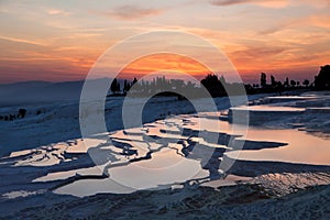 Pamukkale Travertines at Sunset