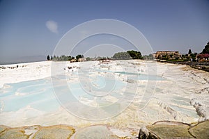 Pamukkale, Turkey. View beautiful travertine terraces