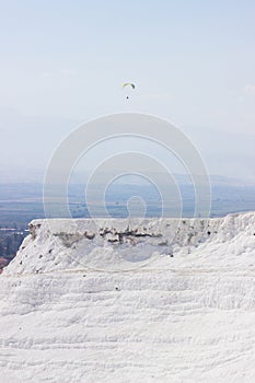 Pamukkale, Turkey. View of the white salt terraces.