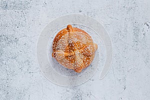 Pan de Muerto mexican bread traditional for day of the dead in Mexico