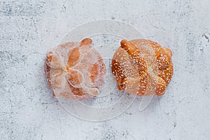 Pan de Muerto mexican bread traditional for day of the dead in Mexico