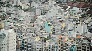 Pan Down - View of Ho Chi Minh City Vietnam from Above