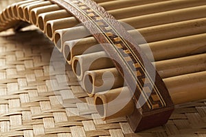 Pan flute close up