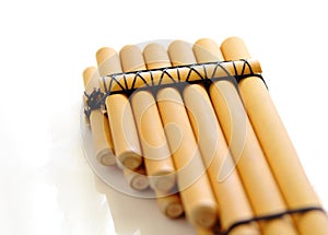 pan flute close-up isolated