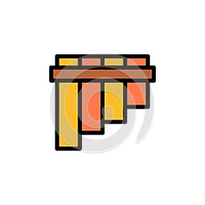 Pan flute, music instrument icon. Simple color with outline vector elements of cultural activities icons for ui and ux, website or