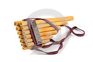Pan flute on a white background