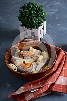 Pan fried chicken in coconut pineapple sauce also known as pininyahang manok in Philippines