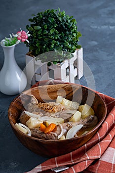 Pan fried chicken in coconut pineapple sauce also known as pininyahang manok in Philippines