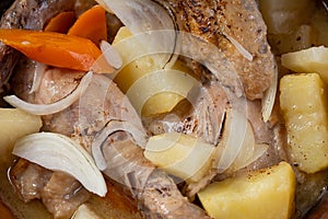 Pan fried chicken in coconut pineapple sauce also known as pininyahang manok in Philippines