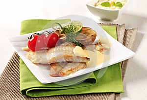 Pan fried fish fillets