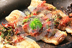 Pan fried fish fillets