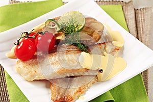 Pan fried fish fillets