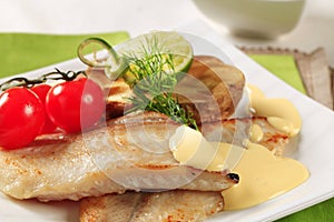 Pan fried fish fillets