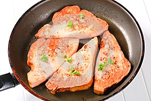 Pan fried lunchmeat