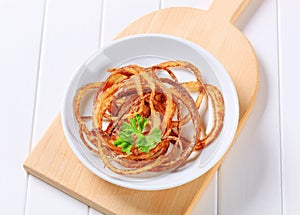 Pan-fried onion strings