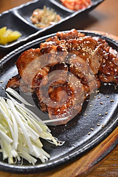 Pan fried pork steak