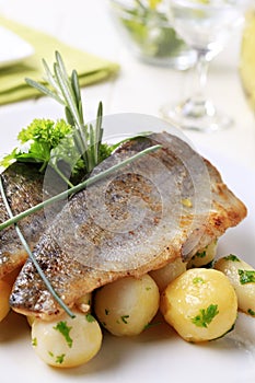 Pan fried trout with potatoes