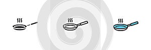 Pan frying icon isolated on white background