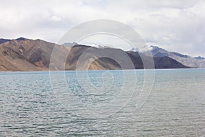 Pan gong lake in Himalayas at 4350 meters, India