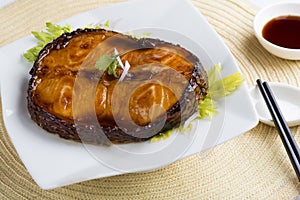 Pan Grilled Cod Fish on dish