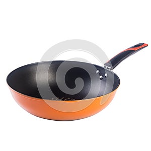 Pan or metal frying pan on a background new