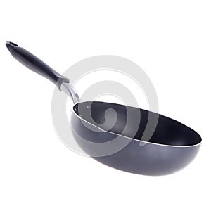 Pan or metal frying pan on a background new
