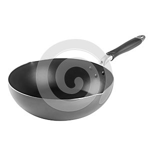 Pan or metal frying pan on a background new