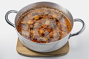  pan with oxtail stewed vaccinara