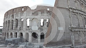 Pan right to Colosseum or Amphitheatrum Flavium greatest amphitheater in the world an heritage of ancient Rome time