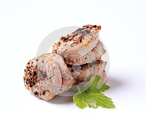 Pan roasted pork tenderloin medallions