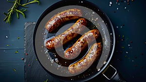 A pan with sausages on it
