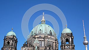 Pan Shot of The Berliner Dom, Berlin Cathedral, In Berlin, Germany