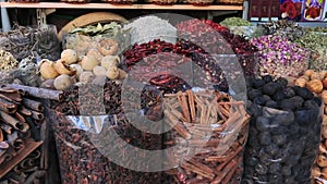 Pan shot of spice market in Dubai, United Arab Emirates