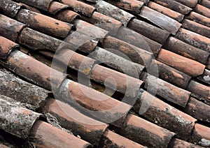 Pan tile roofing background