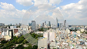 Pan - Time Lapse View of Ho Chi Minh City Vietnam from Above