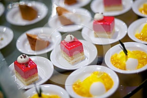 Panacota and cake dessert