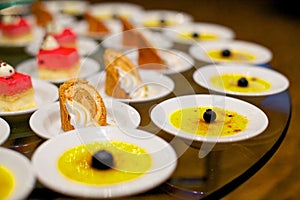 Panacota and cake dessert