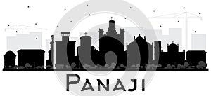 Panaji India City Skyline Silhouette with Black Buildings Isolated on White. photo