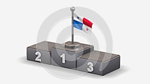 Panama 3D waving flag illustration on winner podium.