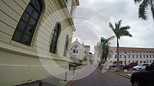 Panama. April 9 2020. POV of empty Panama City and Midtown streets due to Coronavirus COVID-19 outbreak and Stay at Home regulatio