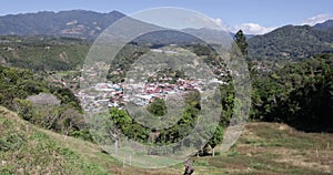 Panama Boquete Aerial view of the town on a sunny day