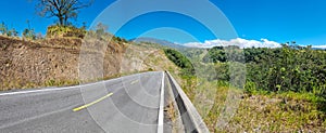 Panama, Boquete, road in the canyon with a view to the volcano