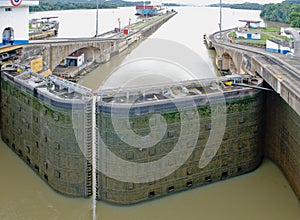 Panama Canal lock gate photo