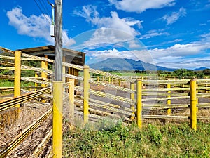 Panama, Chiriqui province, corral for rodeos, with a panoramic view