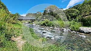 Panama, Chiriqui province, iron bridge over the Caldera creek