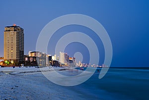 Panama City Beach cityscape at night