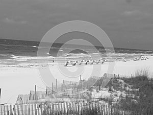 Panama City Beach, FL Beach - Ocean Waves Crashing on White Sand Beach Shoreline