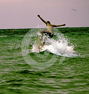 Panama City Beach Surfer banging board