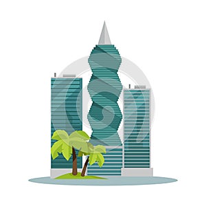 Panama-City Buildings Flat Vector Illustration